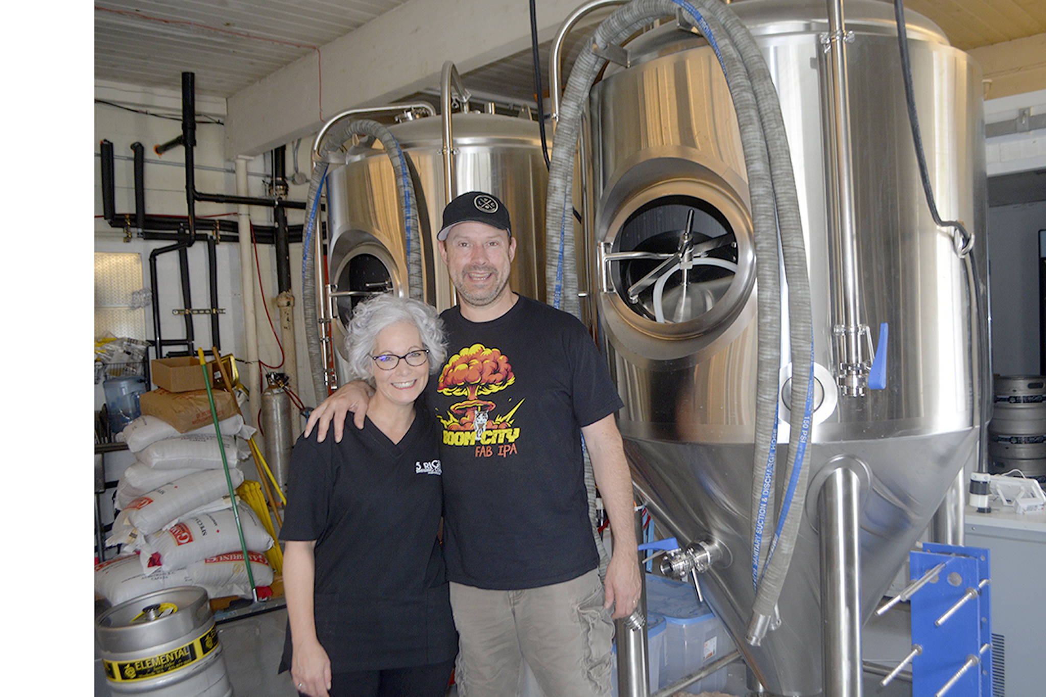 Steve Powell/Staff Photo                                 Kristi and R.J. Whitlow’s new tanks will allow them to brew their beer on site, instead of renting spots at other breweries or making it at home.