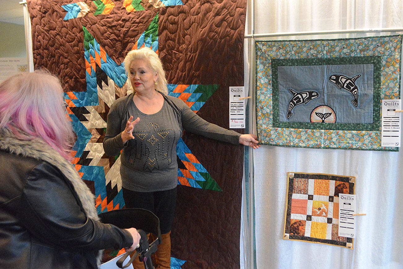 NWIC students, community show off Native American artwork on quilts in Tulalip