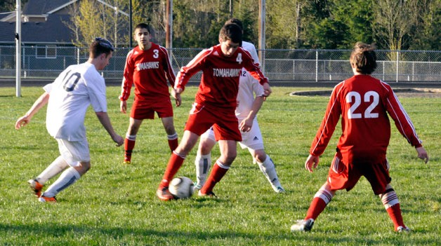 Marysville midfielder Kevin Spiva