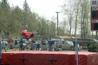 Senior jumper Brandon Greene clears six feet