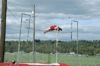 Senior Robin Mueller attempts to clear 10 feet